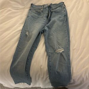 Madewell straight leg ripped jeans